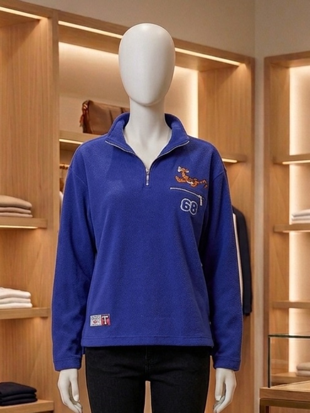 Disney Blue Quarter-Zip Utility Fleece Jacket
